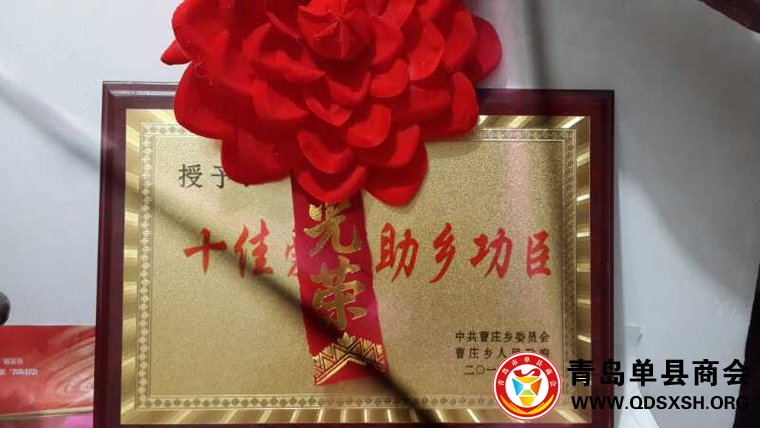 副会长兼党支部书记谢孔珠被单县县政府授予十 